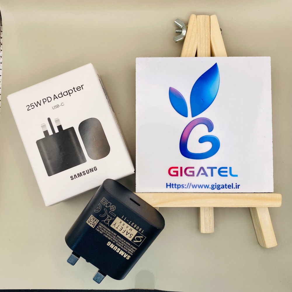 شارژر دیواری سامسونگ ۲۵ بیست و‌پنج وات اورجینال با گارانتی -samsung charger 25W fast charging original - نمای کلی
