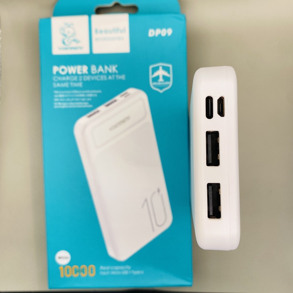 پاوربانک ۱۰،۰۰۰ میلی‌آمپر مدل DP09 / DP099 با گارانتی ۱۲ ماهه - Power Bank قابل حمل و شارژ سریع - نمای بسته بندی