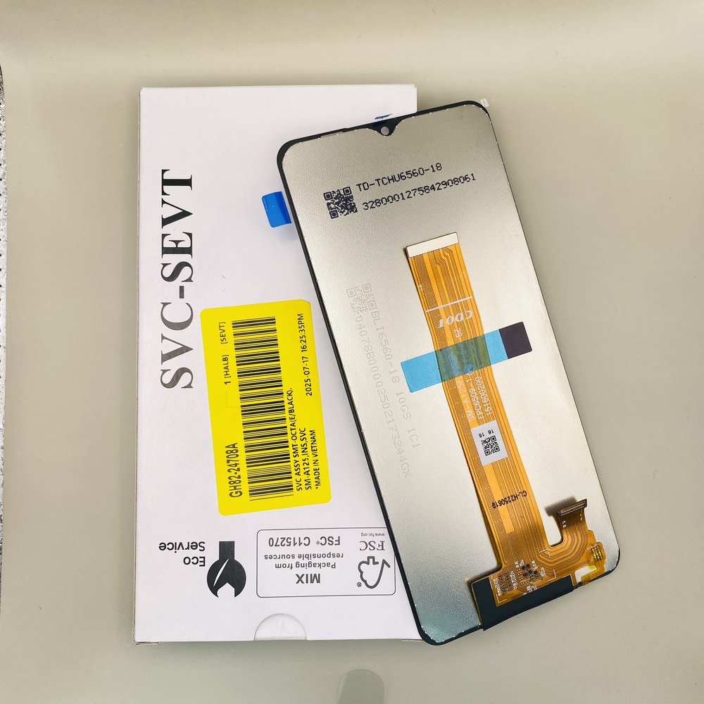 ال سی دی سامسونگ گلکسی A12 (مدل SM-A125, SM-A127) اورجینال سرویس پک - نمای بسته بندی