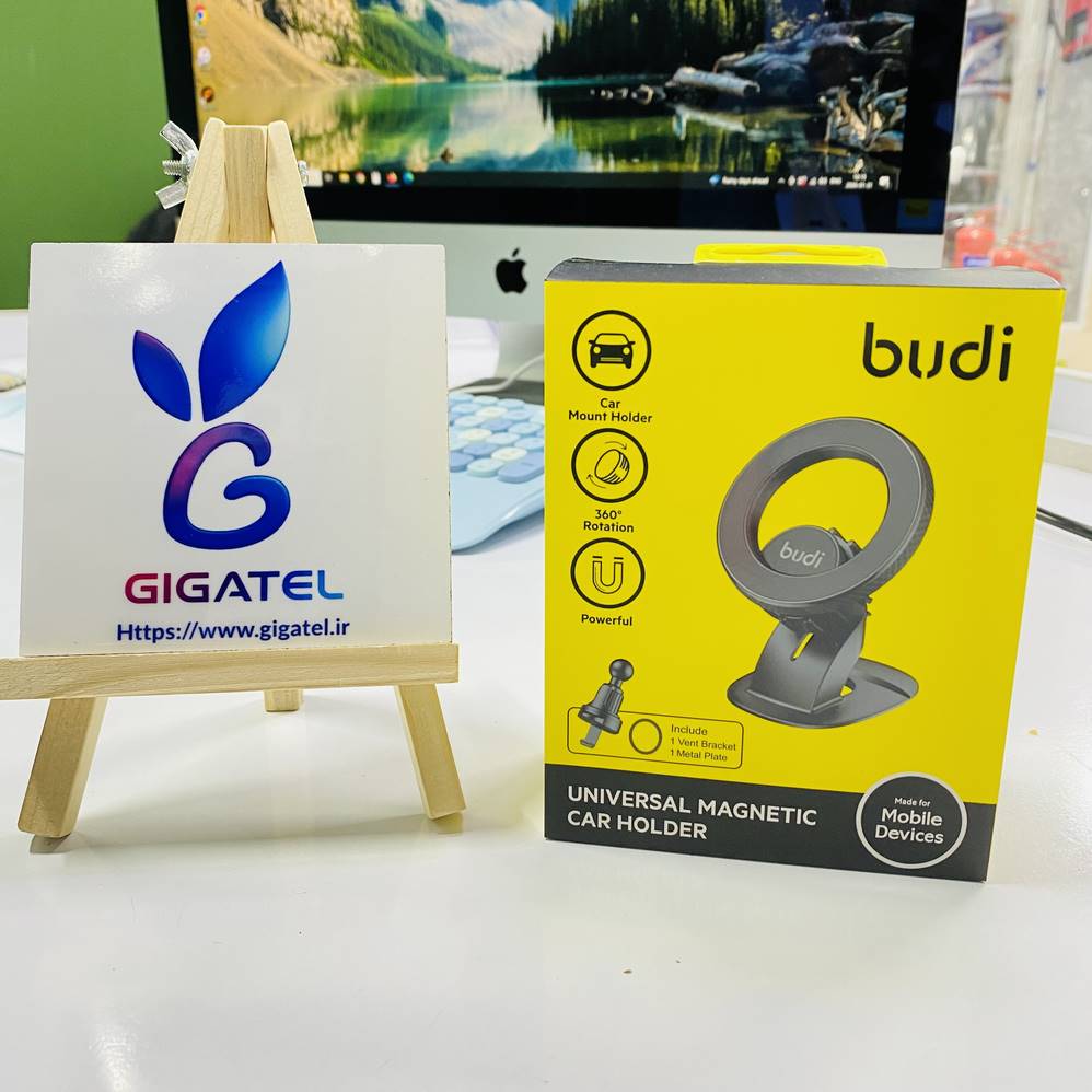پایه نگهدارنده گوشی موبایل بودی مدل CM573B – Budi Mobile Phone Holder CM573B - نمای بسته بندی