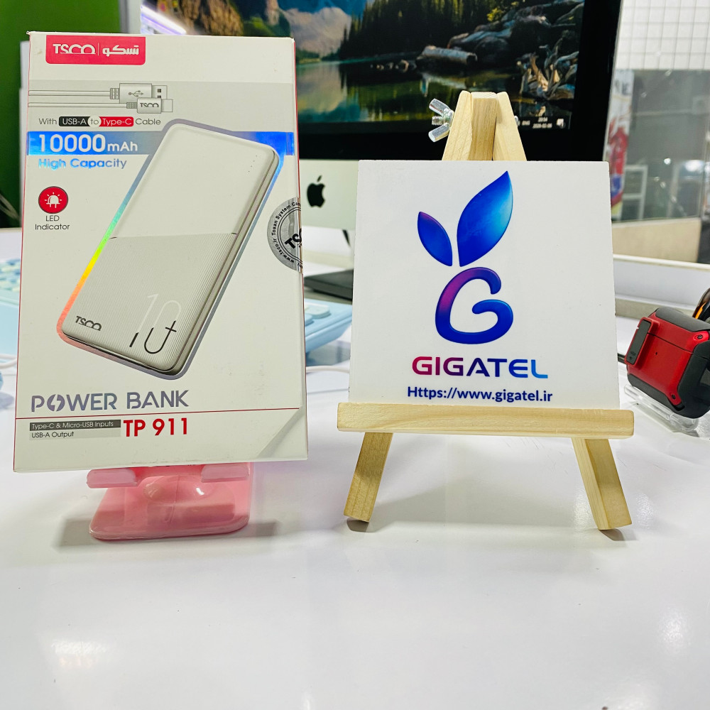 پاور بانک تسکو مدل TP-911 | ظرفیت 10000 میلی‌آمپر | توان 10 وات | تراشه IP5407 - نمای کلی