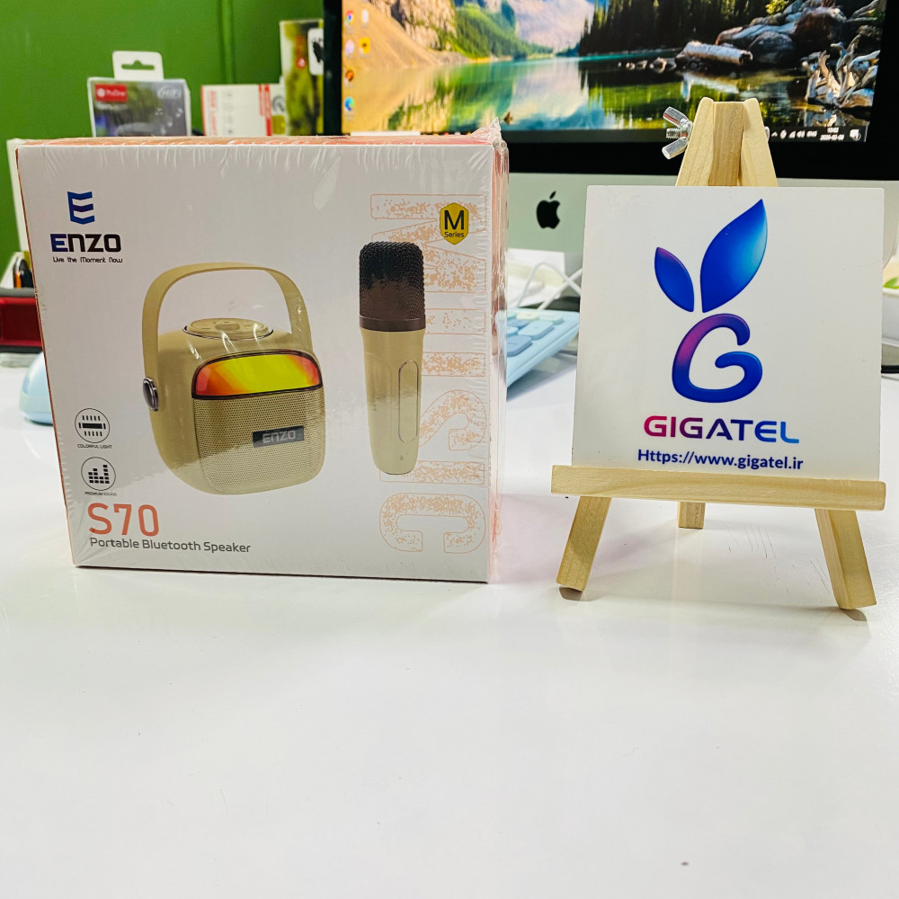 اسپیکر انزو مدل S70 | سیستم صوتی استریو قابل حمل | 500 گرم | طراحی جمع‌وجور - نمای کلی