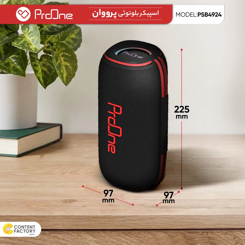 اسپیکر پرووان PSB-4924 - بلندگوی 30 وات قابل حمل با باتری 4500mAh - مناسب سفر و پیکنیک - نمای بسته بندی
